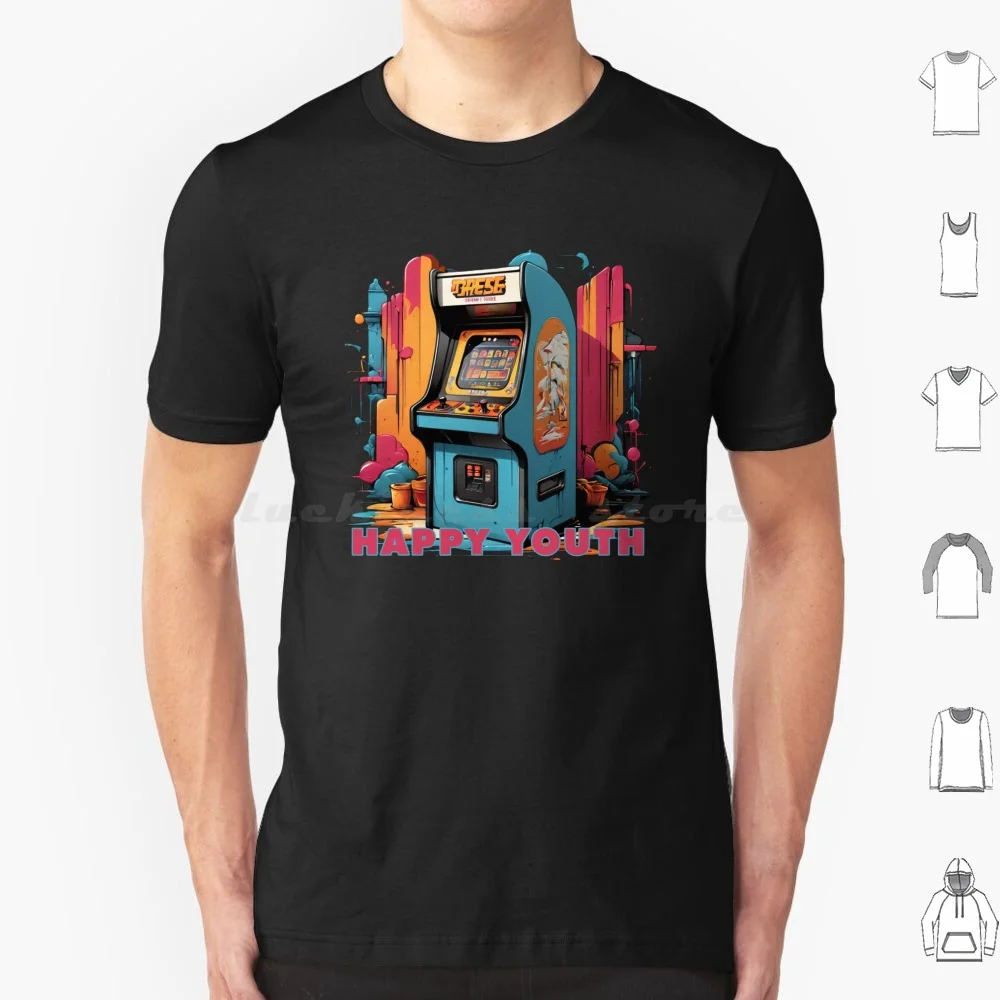 Happy Youth-Arcade T Shirt Men Women Kids 6xl Arcade 80s Arcade Game Arcade Machine Game Gamer Gaming Retro Video Game Vintage
