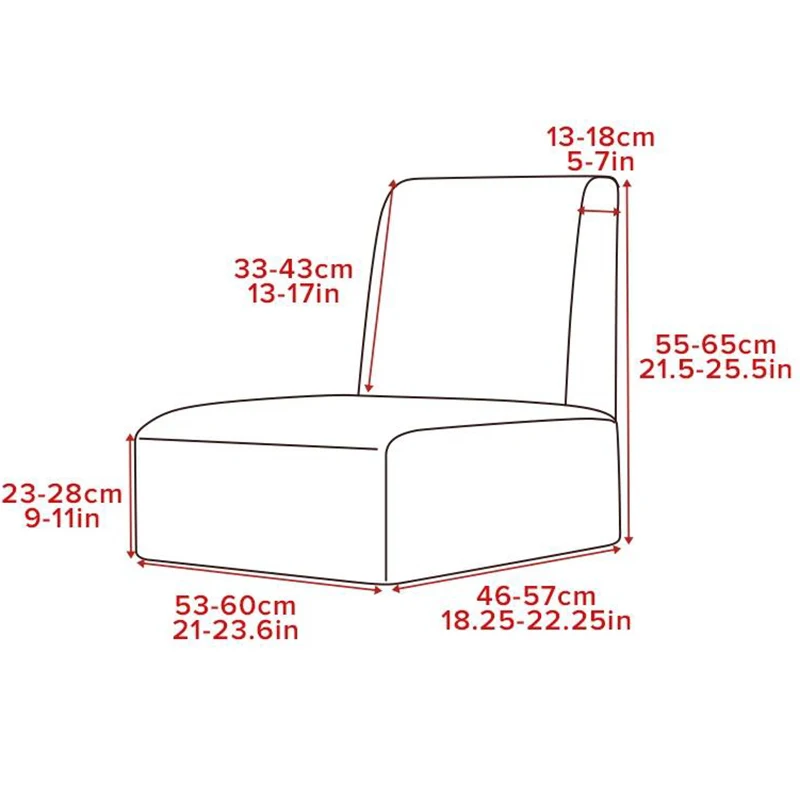 Elastic Fat Single Sofa Cover Fat Chair Protective Cover Washable Armless Stretch Chair Sofa Solid Color Short Back Chair