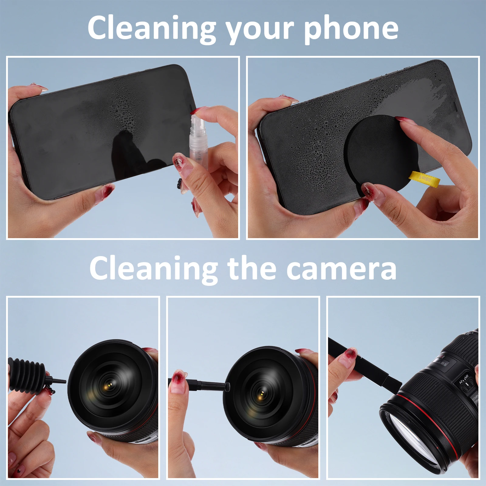 

20 in 1 Cleaning Kit Black Case for Keyboard Phone Computer Electronics Brush Tool Set Earphone Camera Lens Headset Cleaner