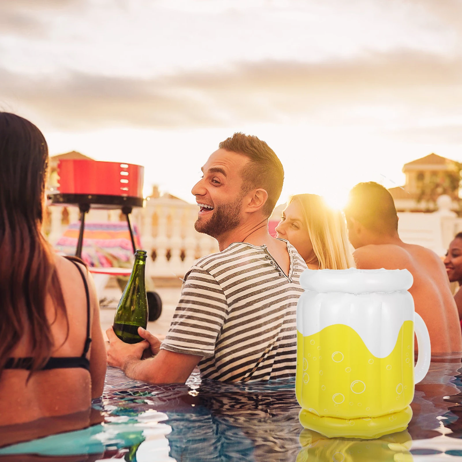 

PVC Inflatable Cooler Beer Ice Bucket Decorative Summer Cup Shape Party Beverage Swimming Pool Outdoor Beach