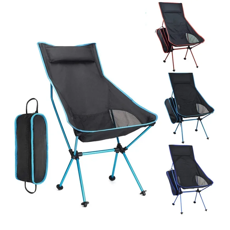 

Outdoor Portable Camping Folding Chair Long Backrest Beach Fishing Chair