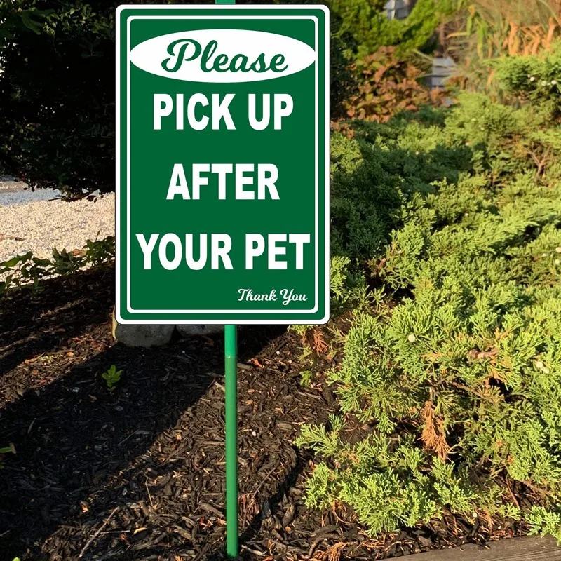 Please Pick Up After Your Pet No Dog Poop Tinplate Sign Clean Remove Scoop Dogs