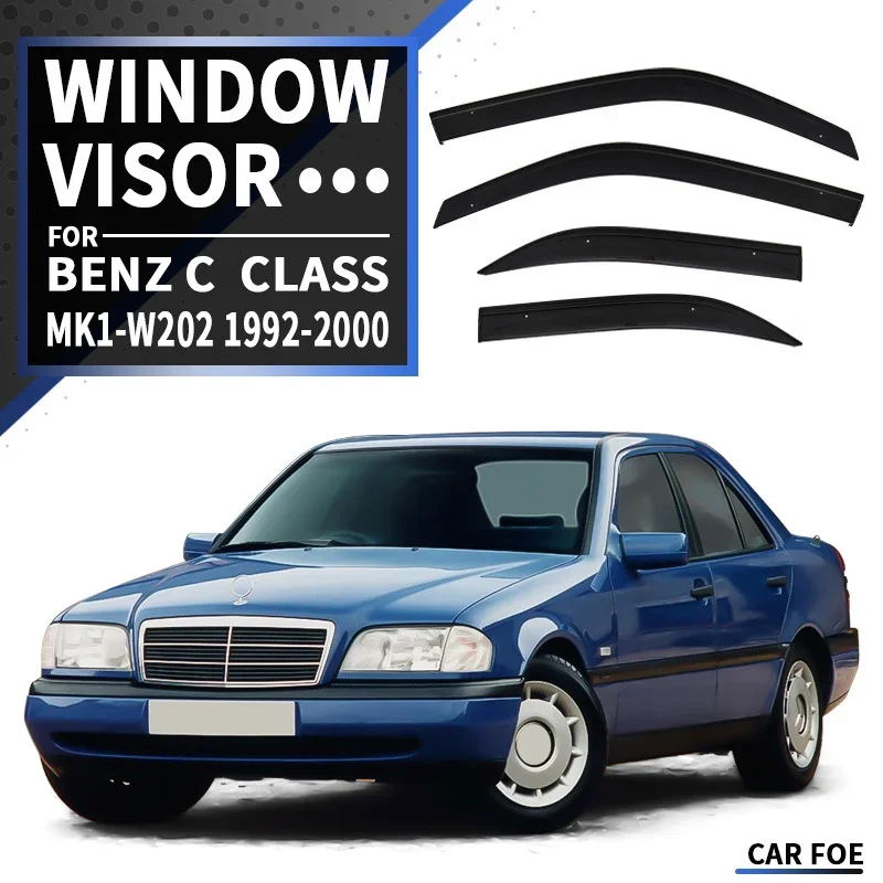 

Window Visor For Benz C Class W202 1992-2000 Vent Ventvisor Wind Deflectors Visors Rain Guard Shades Visor Door Visor Body Kit