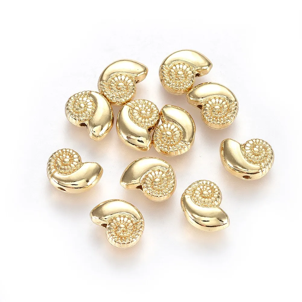 

50pcs Alloy Conch Sea Snail Beads Ocean Theme For Women DIY Jewelry Making Necklace Bracelet Jewelry Findings Decor 8x11x4.5mm