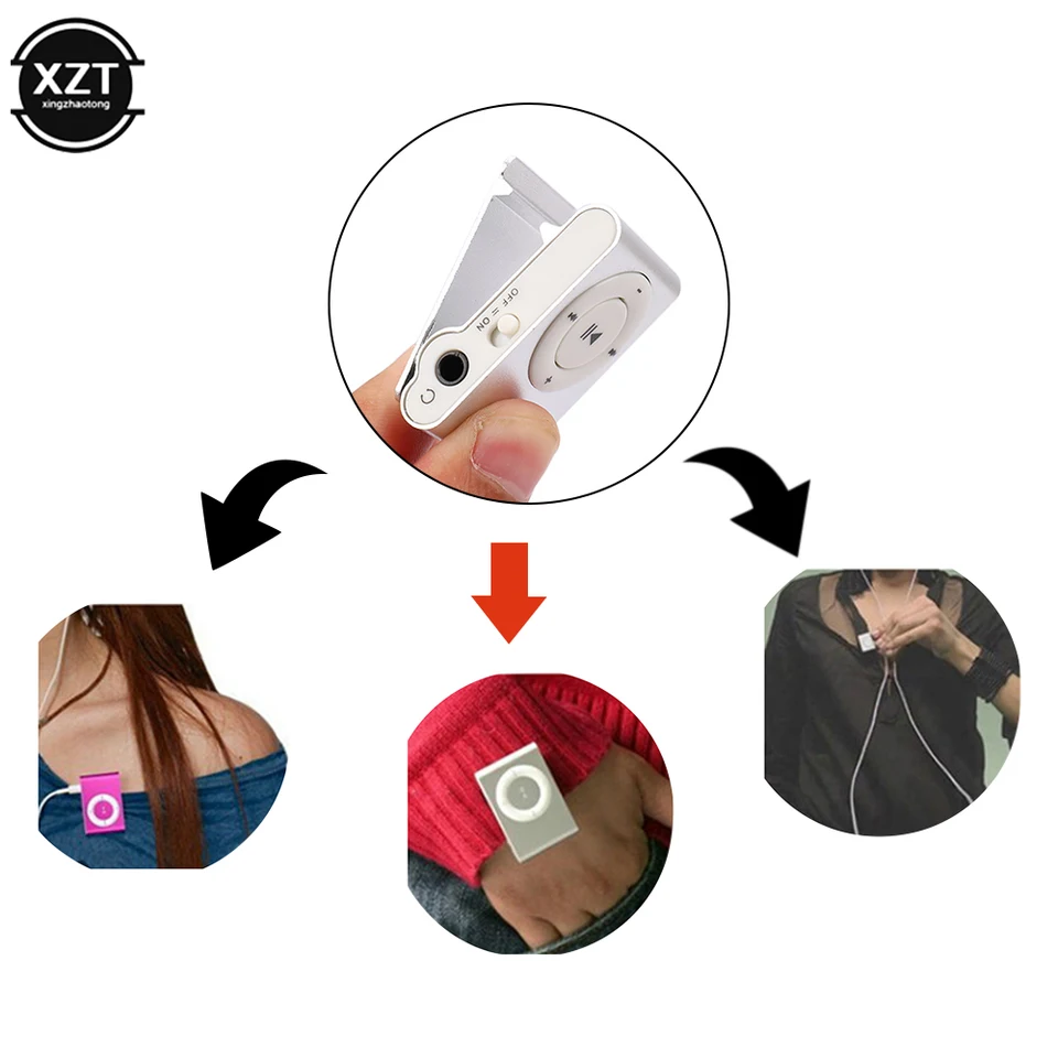 2022 NEW Big promotion Mirror Portable MP3 player Mini Clip MP3 Player waterproof sport mp3 music player walkman lettore mp3, image 6
