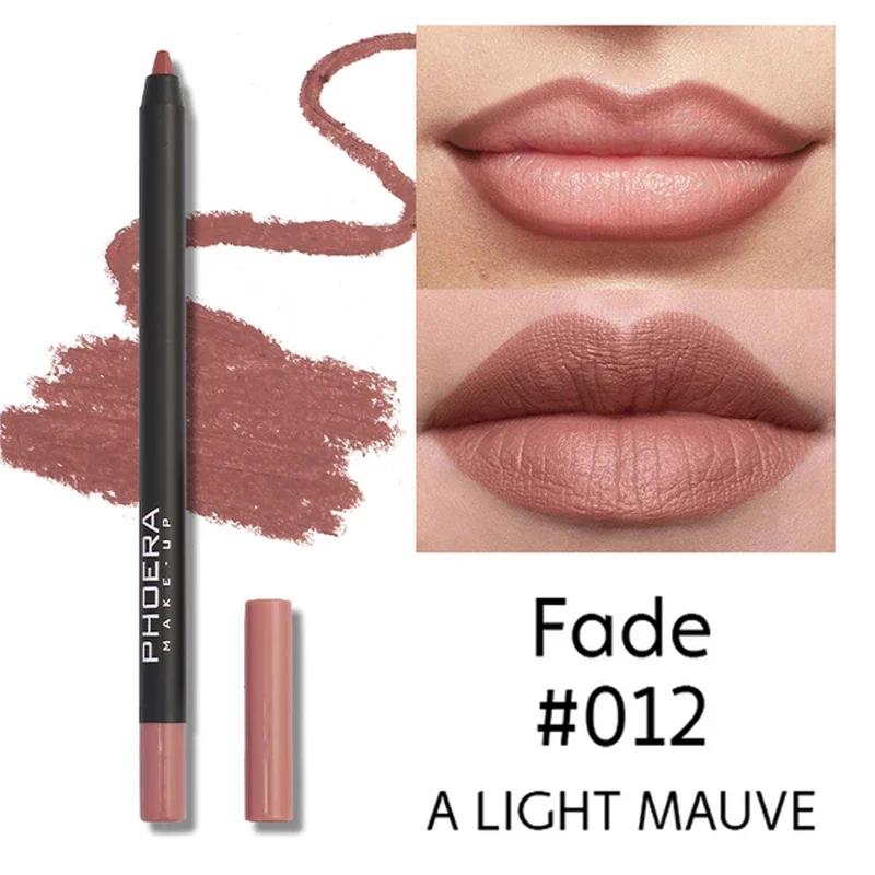 12 Kleur Matte Lipliner Potlood Waterdichte Sexy Rode Contour Tint Lippenstift Blijvende Non-stick Cup Hydraterende Lippen Make-Up Cosmetische