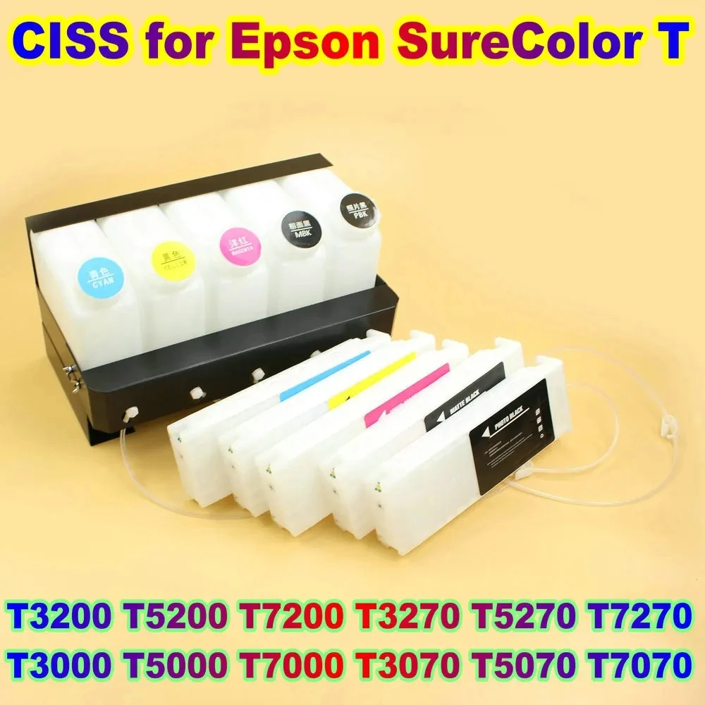 T3200 T3070 Printer Ciss Ink System Continous Ink System With Chip for Epson T7200 T5070 T7070 T3200 T5200 T3270 T5270 T7270 BIS