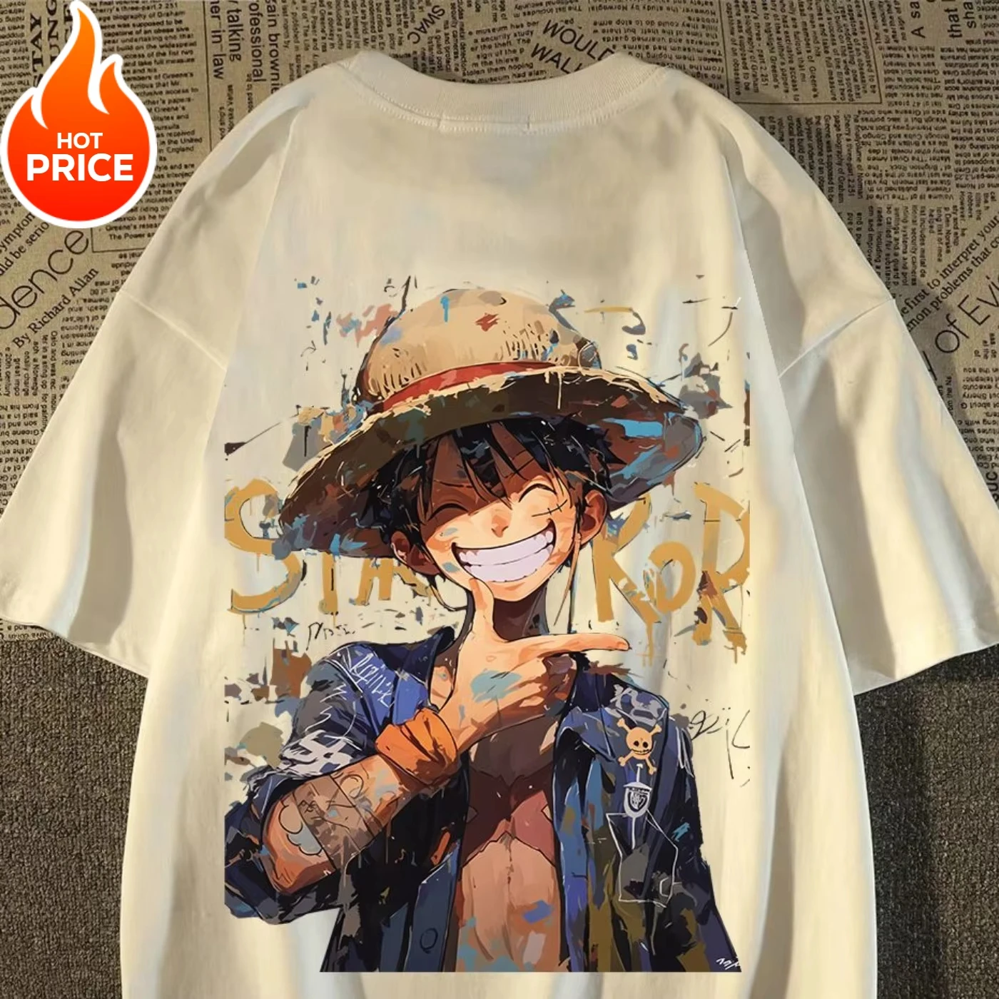 

Летняя футболка One Piece Luffy Harajuku, мужская хлопковая футболка для фитнеса, винтажная уличная одежда, женская футболка оверсайз с коротким рукавом, повседневный топ в стиле Y2K