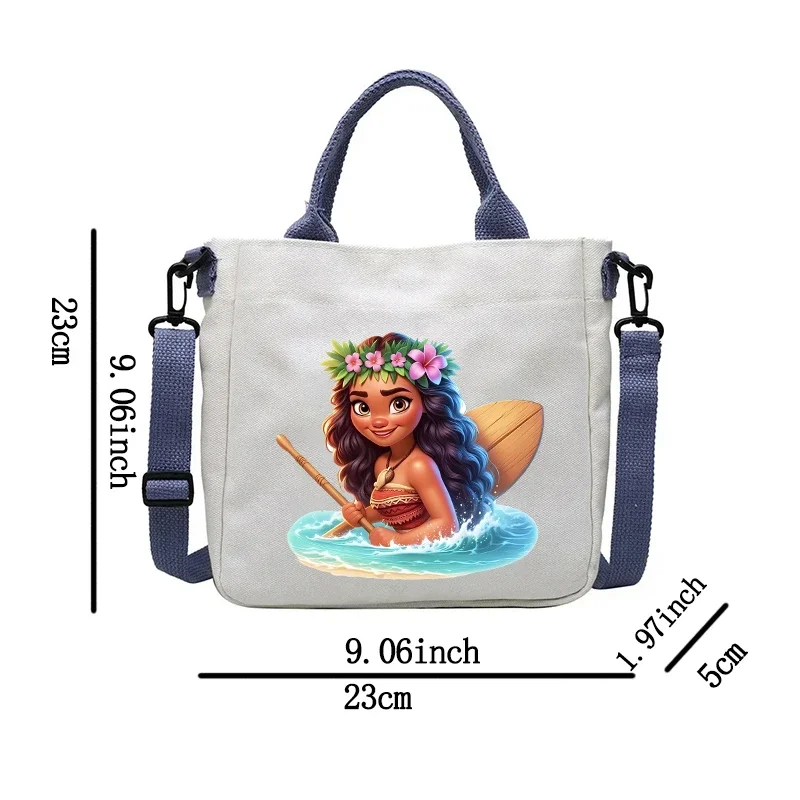 Disney Moana 2 Shoulder Bag Boy Girl Anime Cartoon Crossbody Bag Student Fashion Cool Large Capacity Stationery Bag Handbag Gift