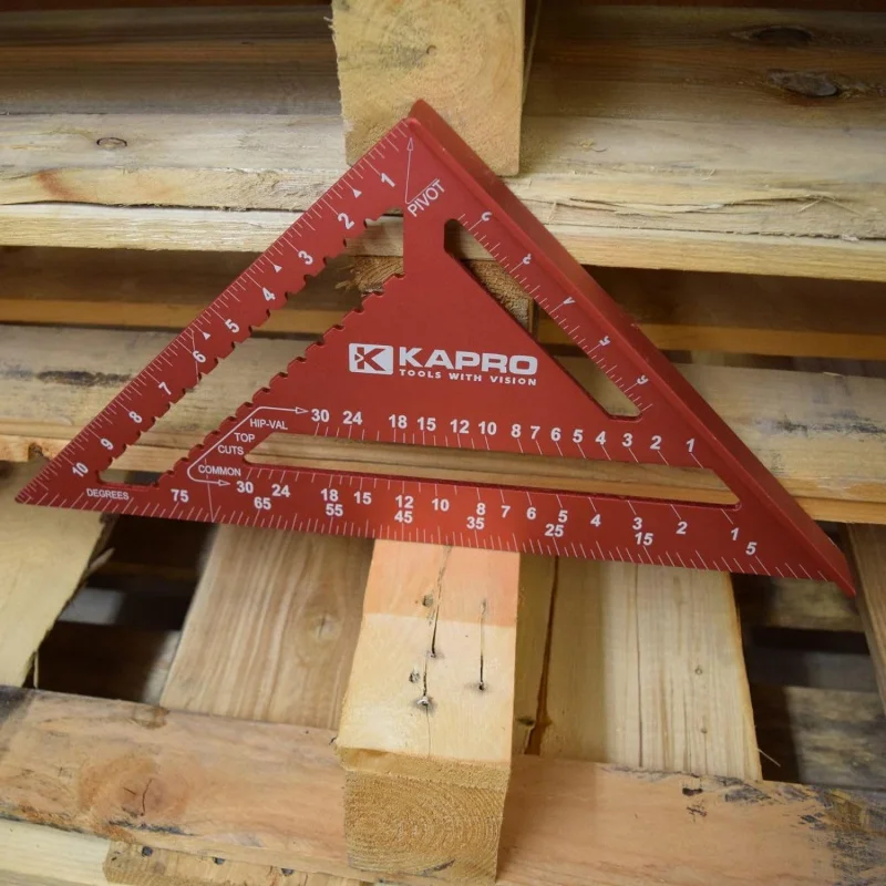 Kapro - 446 High Definition Anodized Rafter Square - Resists Wear and Corrosion - Features Conversion Table and Protractor - Lig