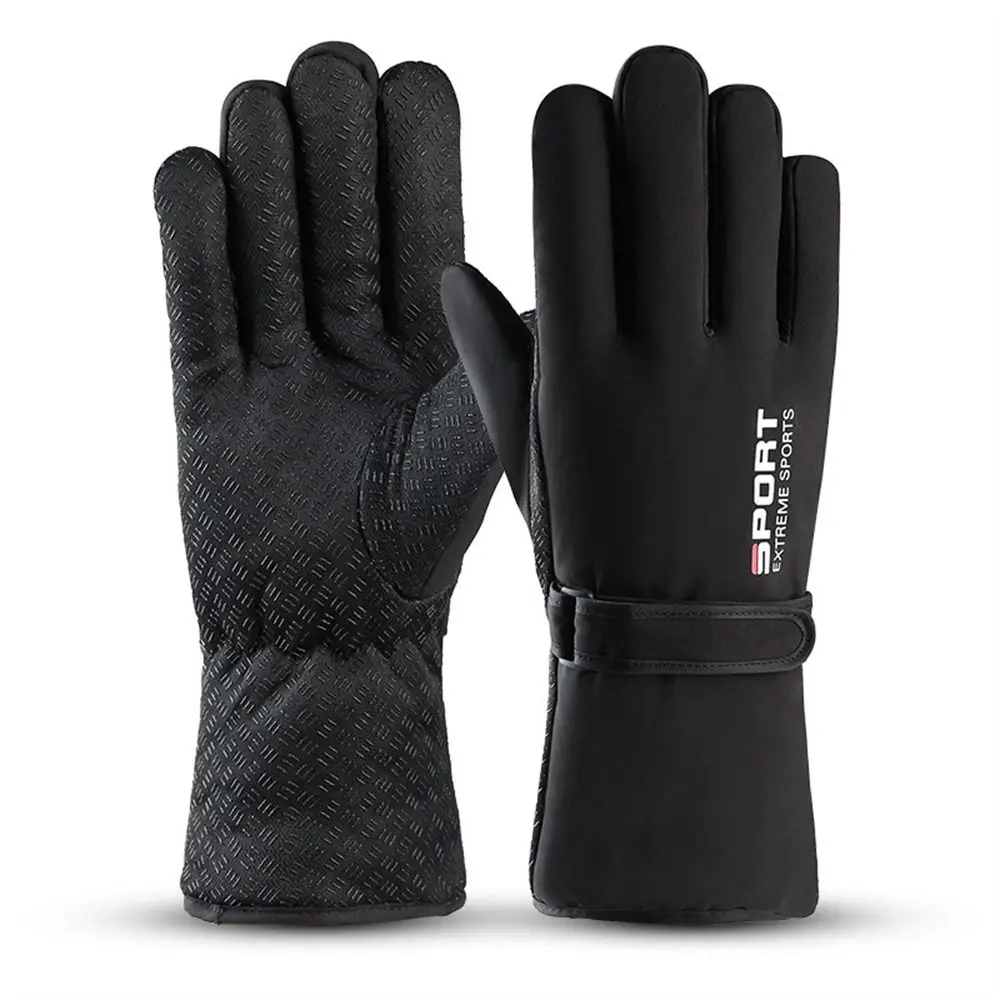 Guantes de esquí de invierno para mantener el calor, impermeables, a prueba de viento, gruesos, con dedos completos, antideslizantes, multifunción, para exteriores