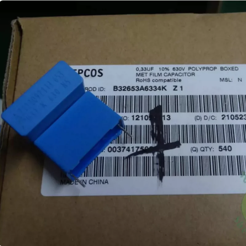 10pcs-100pcs EPCOS 0.33uf/630v 330nf u33 334 brand new 22mm film capacitor B32653A6334K