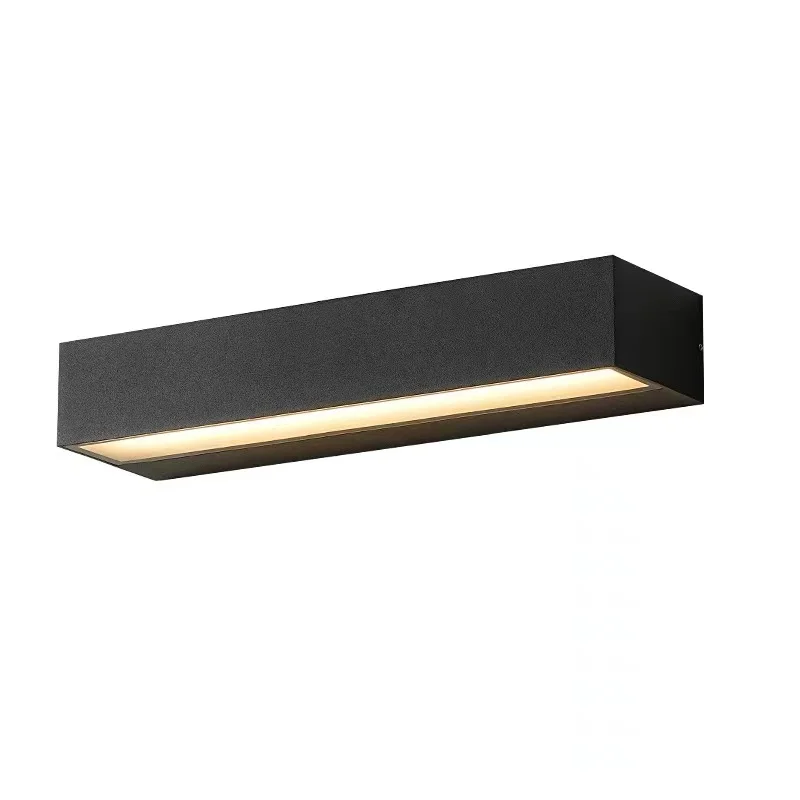 Modern Simple Single Door LED Outdoor Wall Lamp Waterproof Aluminum Mount with Long Strip Shape for Garden Shopping LED Lights