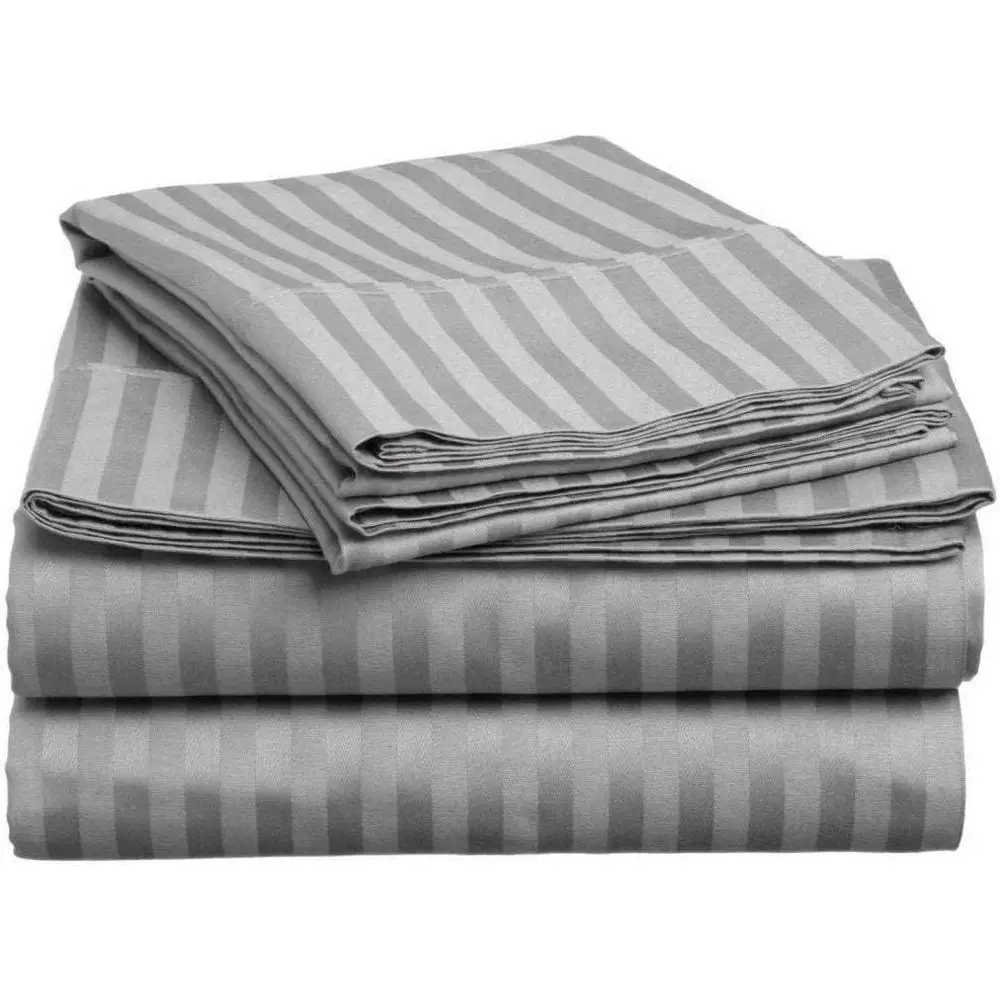 

Комплект постельного белья из 6 предметов, 100% египетский хлопок, 600 нитей на дюйм (1 простыня, 1 пододеяльник, 4 наволочки), подходит для матрасов глубиной до 24-30 дюймов (Q)