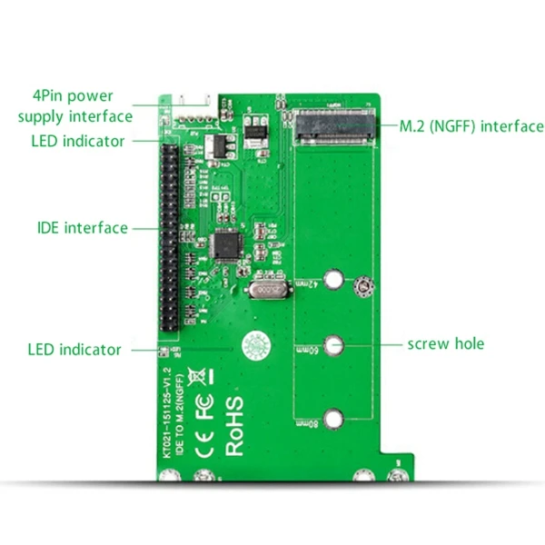 MAIWO KT021A SSD Adapter Card IDE TO M.2 (NGFF) SATA Protocol SSD Desktop Computer Adapter Card With Baffle