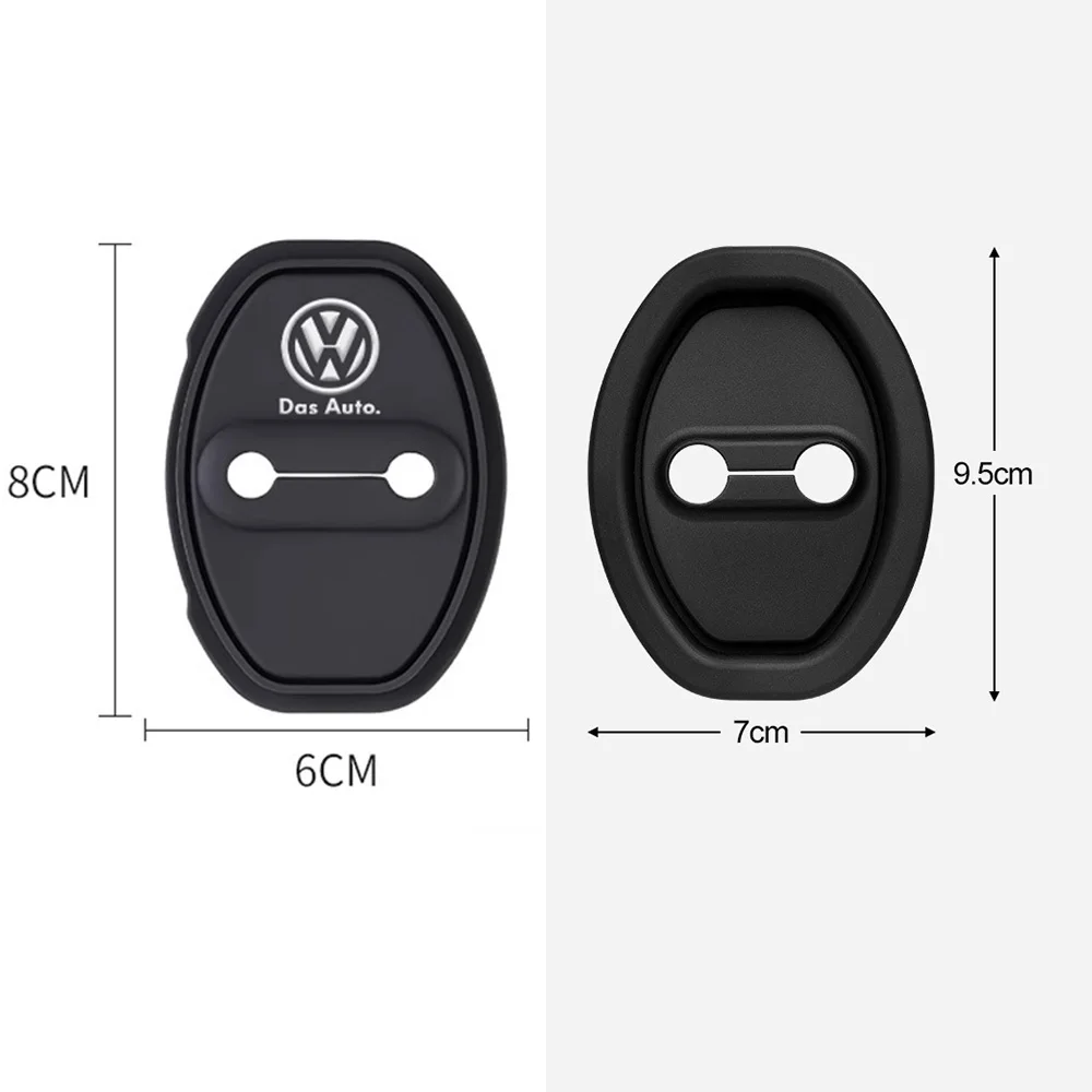 4Pcs Car Door Lock Protective Cover Auto Silica Gel Sticker Accessories For Volkswagen VW Rline R GTI Polo Passat Magotan Tiguan