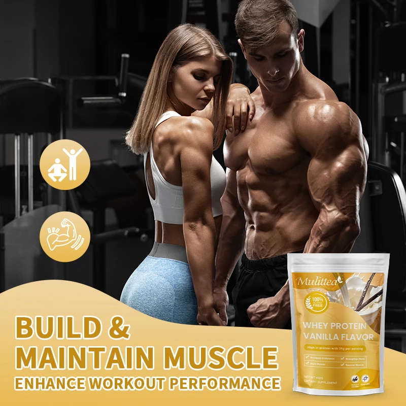 Mulittea Vanilla Flavored Whey Protein Premium Grass-Fed Whey Protein Isolate And Probiotics For A Healthy Immune System