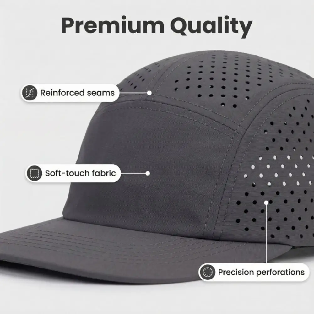 

Ventilated Quick Drying Baseball Cap 5-panel Breathable Mesh Running Cap Soft UV Protection Sport Cap Outdoor Sports