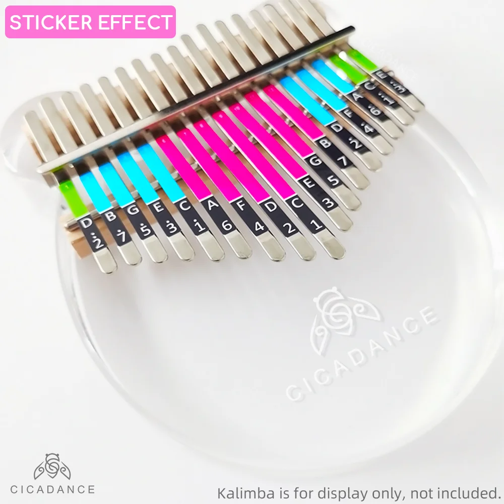 17 Key Kalimba Note Stickers Scale Sticker Thumb Piano Key Tabs For Beginner Training Musical Instrument Accessories