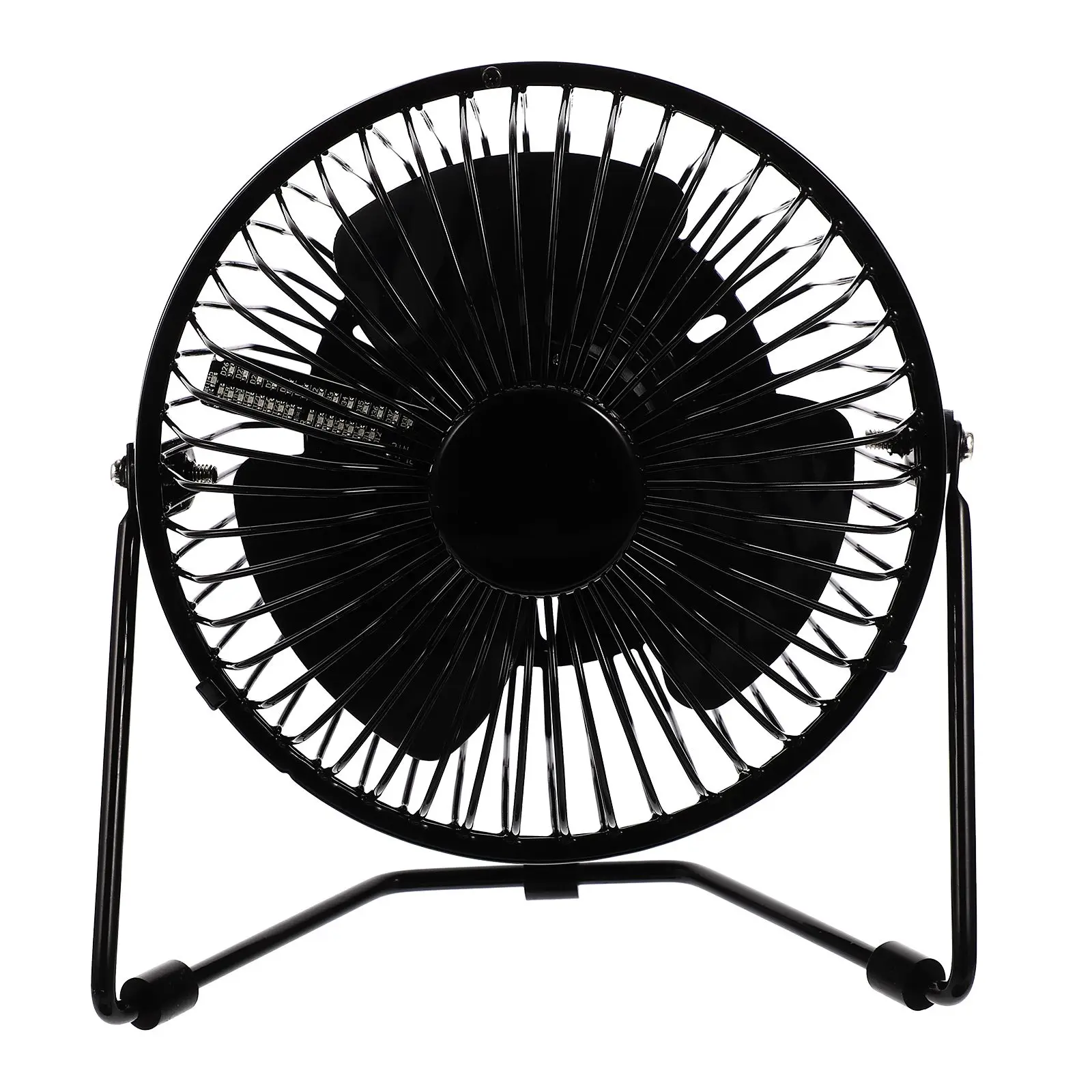 

Portable Mini USB Fan Temperature Display LED Clock for Travel Hot Summer Office Home Durable Metal 360 Rotation Silent Desk Car