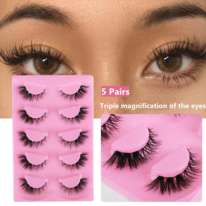 Miękkie, nieprzywierające, długie, naturalne, symulacja 3D, krzyżowane, wielokrotnego użytku sztuczne rzęsy, łatwe do zdejmowania, mocno przylegające dla wygodnego noszenia.