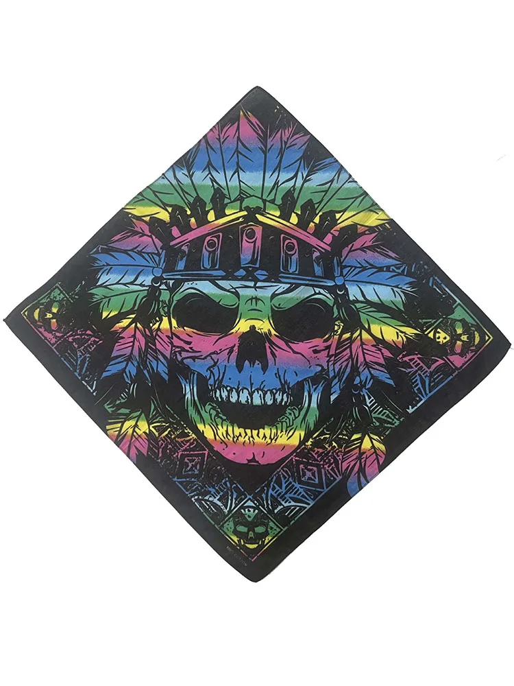 AliExpress charlie caamp Skull Bandana Square Scarf Novelty Fashion Hip Hop 100% Cotton Black Paisley Bicycle Headband Women Men Boys Girls Hijab Scarves