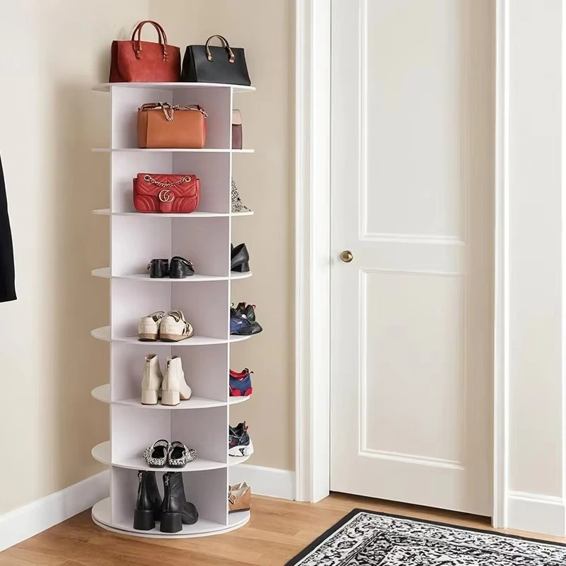 Space Saving Vertical Entrance Cabinet Storage Organizer Rotating Shoe Rack