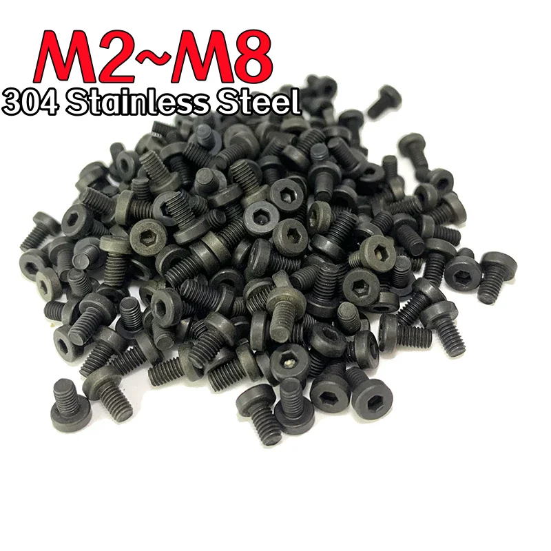 M2 M2.5 M3 M4 M5 M6 M8 Black 304 Stainless Steel Hex Socket Thin Short Low Cap Head Screw Allen Thin Short Profile Cap Head Bolt
