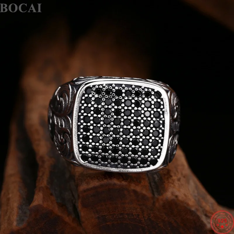 bocai-new-s925-sterling-silver-charms-ring-for-men-women-antique-eternal-rattan-micro-zircon-adjustable-fine-choice-jewelry
