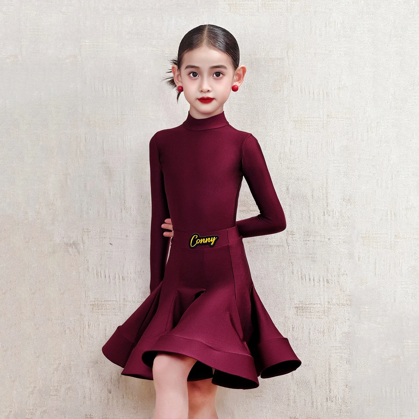 Vêtements de danse latine pour filles, vêtements de compétition, vêtements de Performance professionnelle, tenue de danse latine pour enfants, jupe body 2320