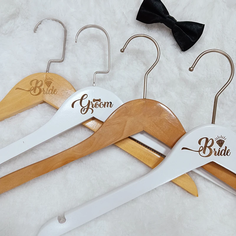 Personalized Custom Wedding Dress Hanger Laser Engraved Bride Groom Hanger Wooden Hanger Bridal Shower Gifts Wedding Gifts