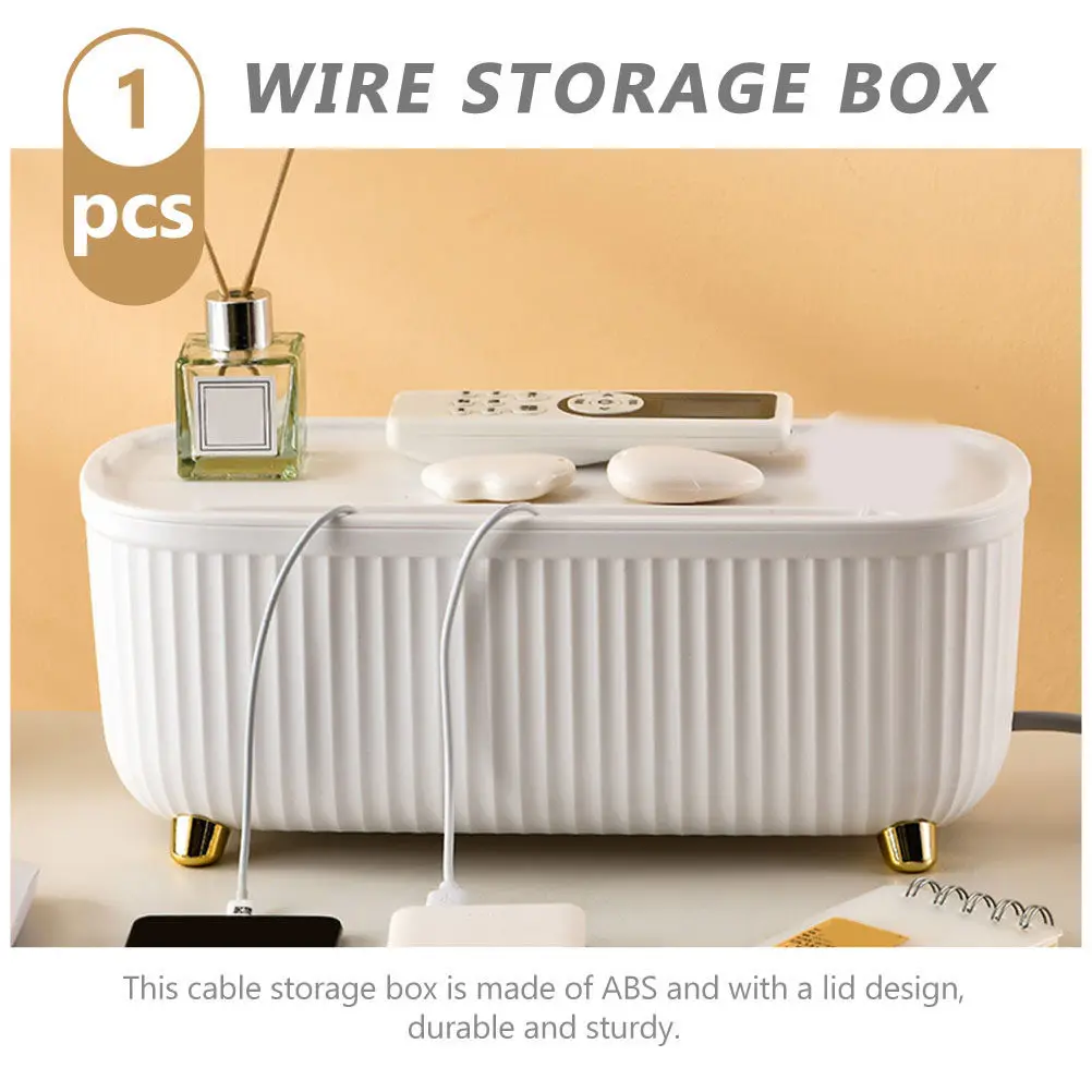 Cable Organizer Storage Box ABS Desktop Wire Management Box Large Capacity Socket Container Protect Children Pets Heat