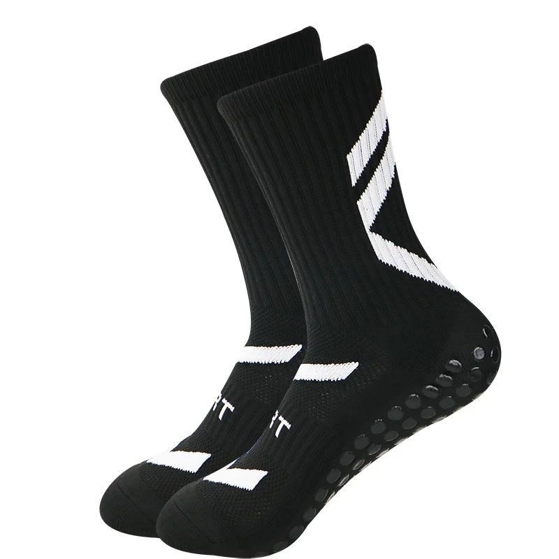 Soccer 2024 Football Men Socks NEW for Anti Teenage Slip Kid Boys Sport Grips Crew Socks Black White Blue High Qualit