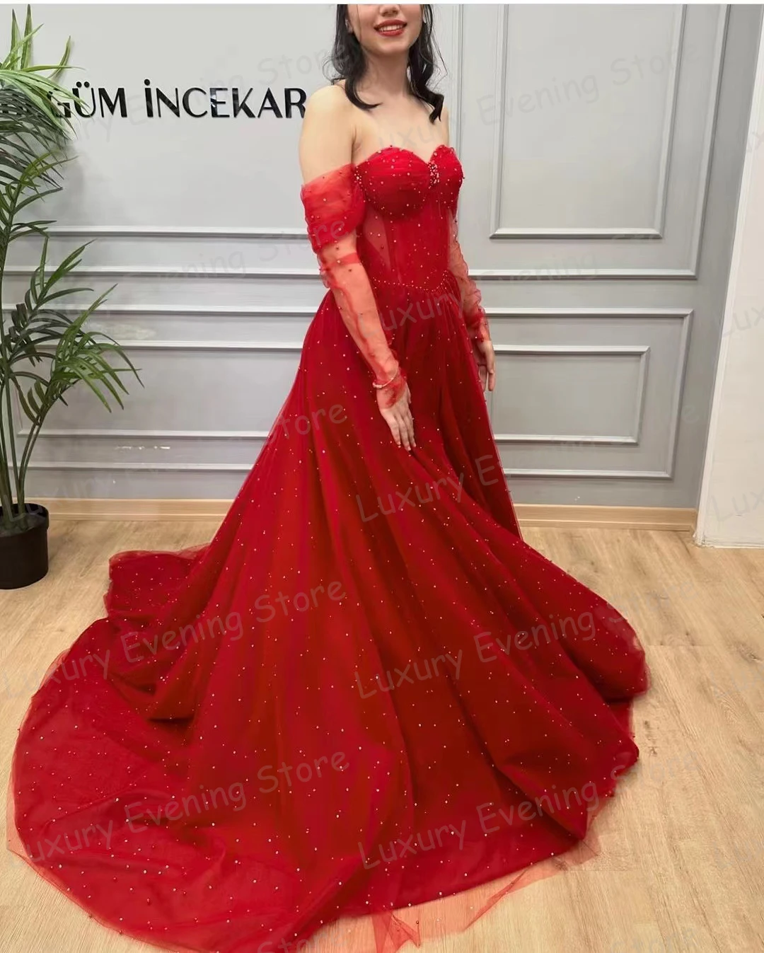 Candy Color Evening Dresses Woman\'s A Line Sexy Sweetheart Princess Off The Shoulder Prom Gowns Elegant Beading Formal Fashion