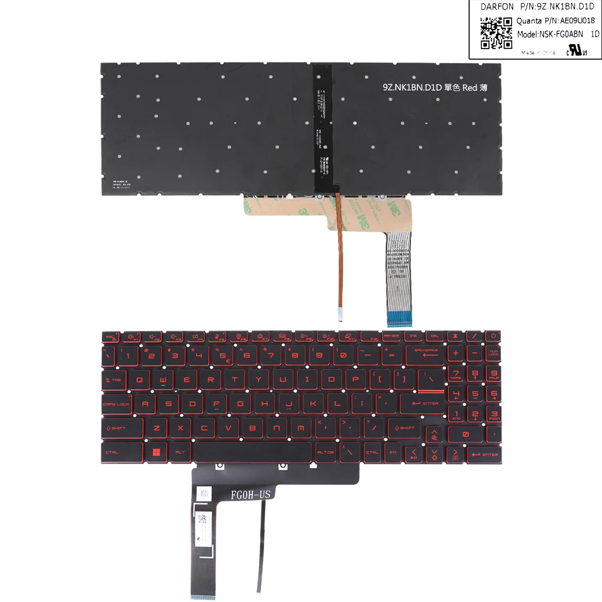 

Клавиатура US для ноутбука MSI Sword 15 MS-1584 MS-17 L1 MS-17L2 MS-17L4 MS-17L3 MS-158K черный с подсветкой и красной печатью Win8