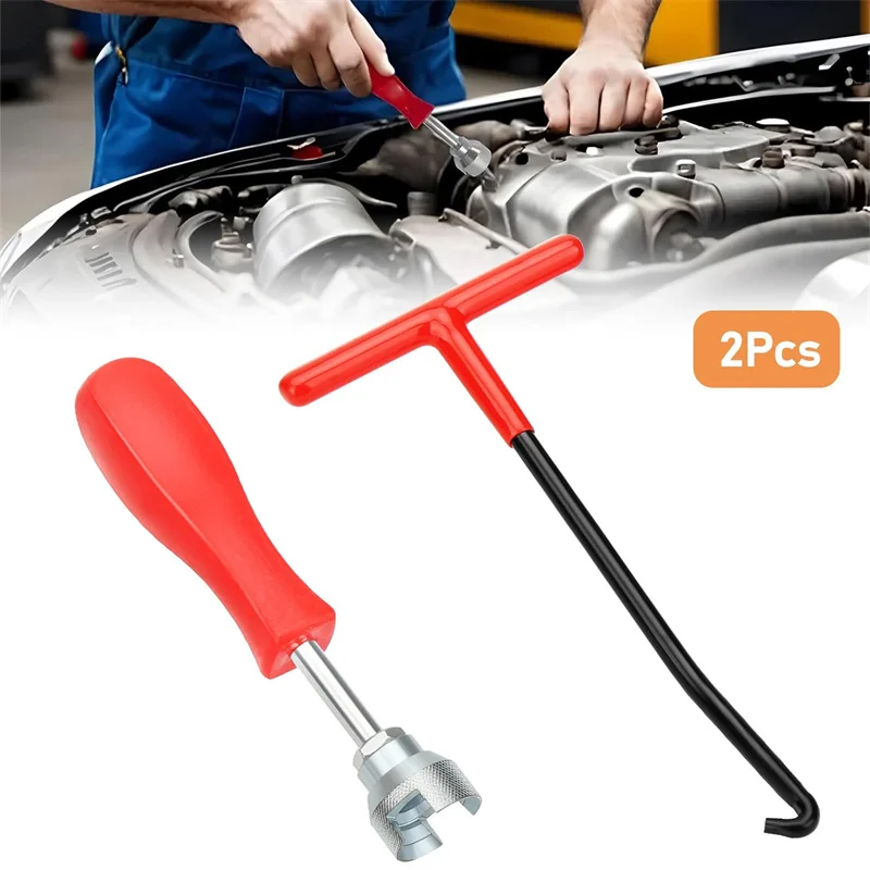 2PCS Metal Caliper Spring Hook Wrench, Heavy-Duty Automotive Brake Repair Tool for Brake Adjustment