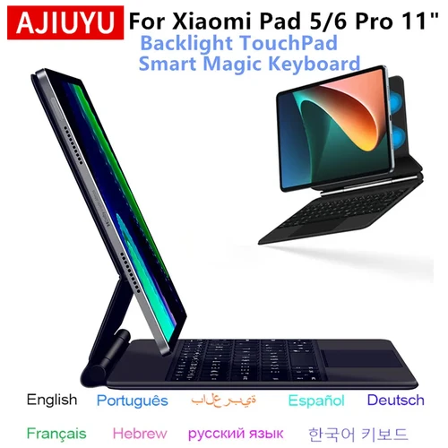 Imagen 1 del producto Funda con teclado mágico para Xiaomi Pad 6, Pad6, tableta de 11 pulgadas, para MiPad 6, Mi Pad 6 5 Pro, Pad5, funda inteligente con teclado retroiluminado de 11 pulgadas