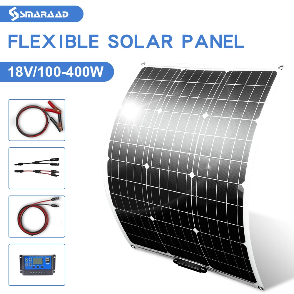 

Solar Panel Kit Long Lasting Flexible Solar Panel 100W 200W 300W 400W Waterproof Panel Solar Monocrystalline Solar Cell RV Boat