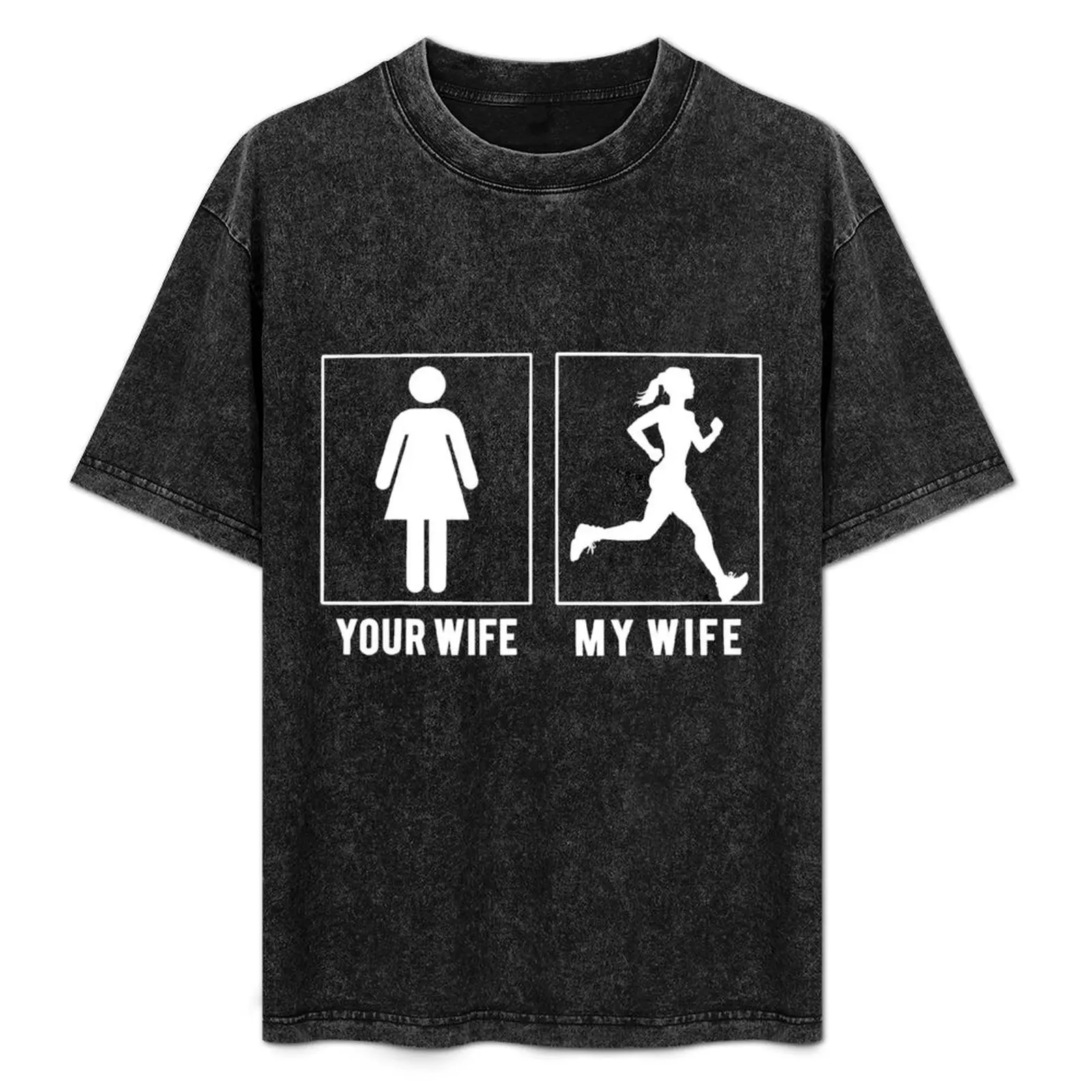

Running your wife My wife T-Shirt Large Size Casual Tee Shirt