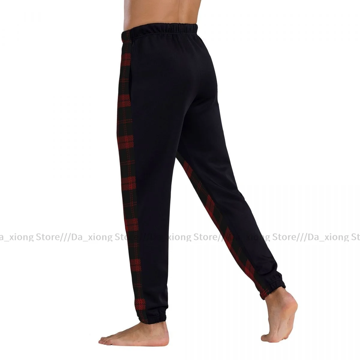 Men Pants Black And Red Tartan Plaid Scottish Pattern Male Trousers Fitness Sweatpants Streetwear