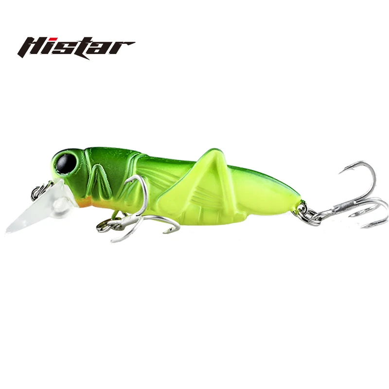 HISTAR 1pc 55mm Sharp Hook Tip Hard Bait 0.4m Dive Depth Artificial Locust Minnow Fishing Lure