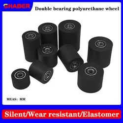 【SHABER】Factory supply Double bearing polyurethane rubber sleeve conveyor belt rubber wrap bearing wheel guide wheel