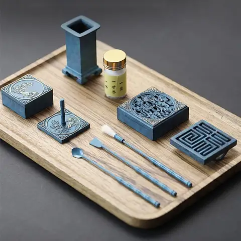 Xiangyun-순수 구리 고급 향 완화 도구, DIY 가정용 향 씰 도구 향 애쉬 파우더 향 장비