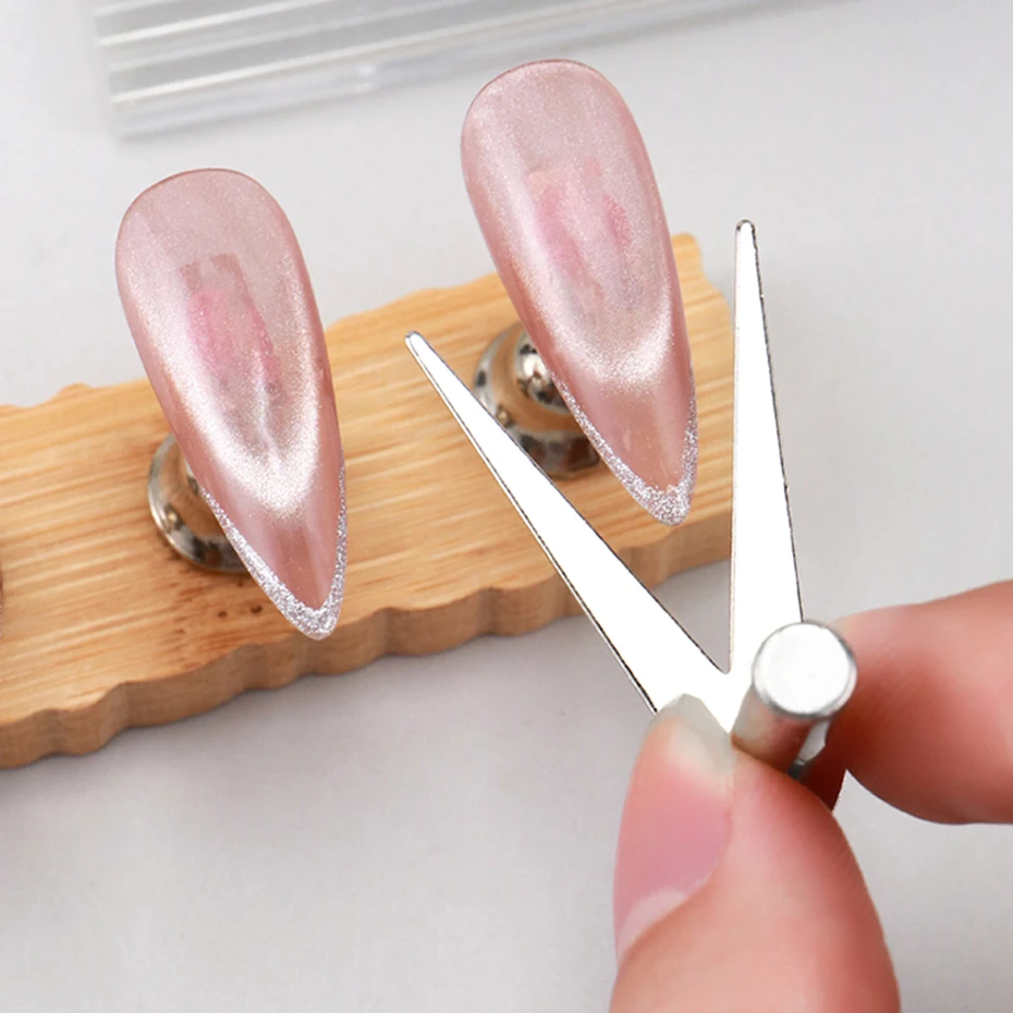 3 stücke V-förmigen Französisch Katzenauge Magnetische Werkzeug mit Magnet für Nagel Magnetische Stick Cat Eye Nagellack magnet Zubehör Werkzeuge – Detail 7
