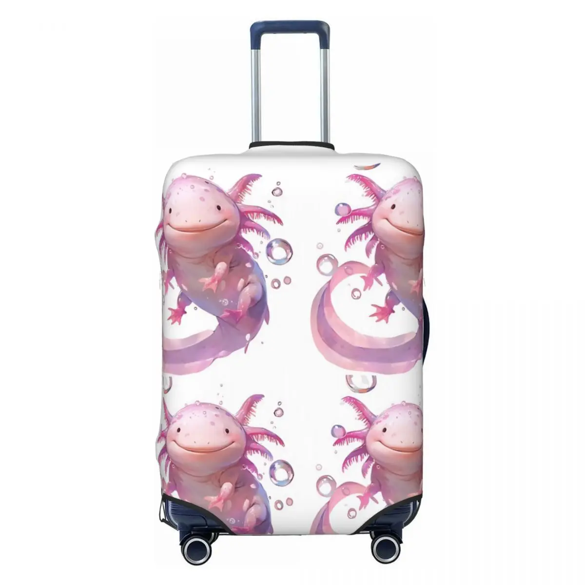 Cute Happy Axolotl Suitcase Cover Useful Cruise Trip Protector Luggage Accesories Flight