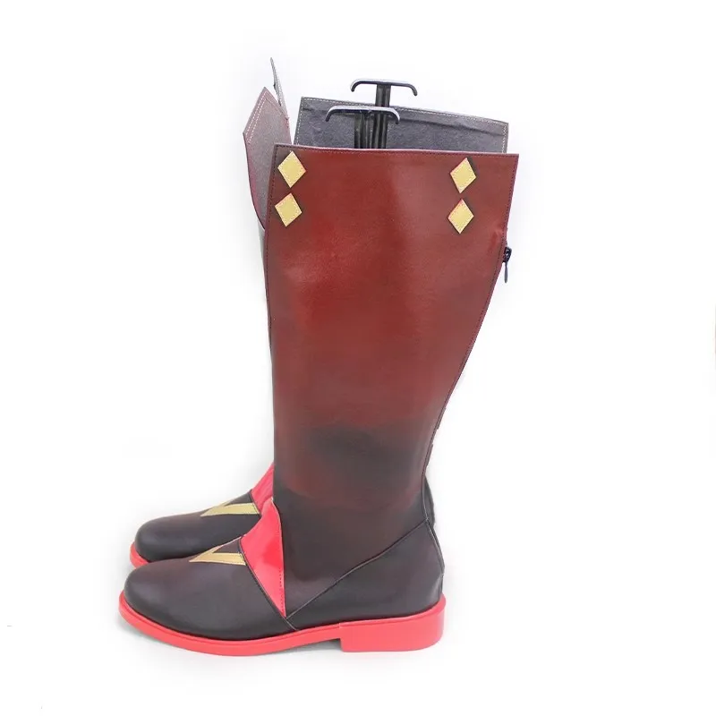 Game Genshin Impact Childe Tartaglia Cosplay Shoes Men Black Red Boots Halloween Party Role Play Costume Props