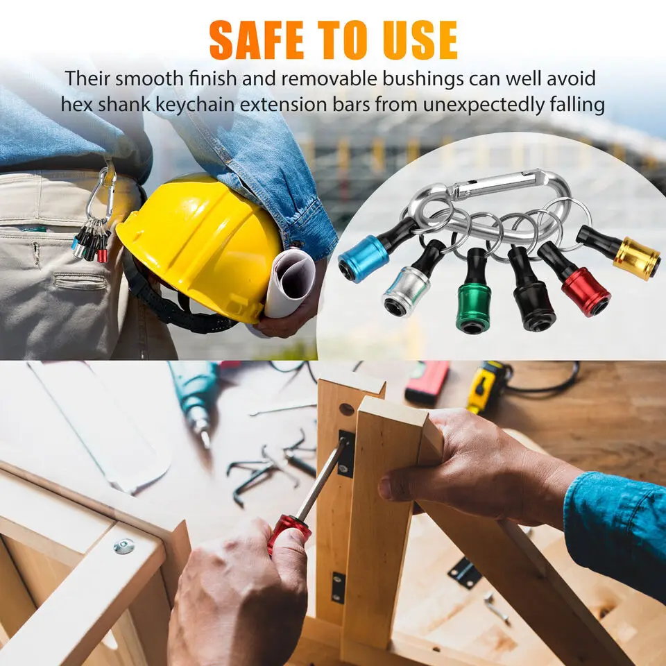 7 pz/set 1/4 "codolo esagonale cacciavite testa supporto asta di prolunga portachiavi adattatore punta da trapano sostituzione rapida