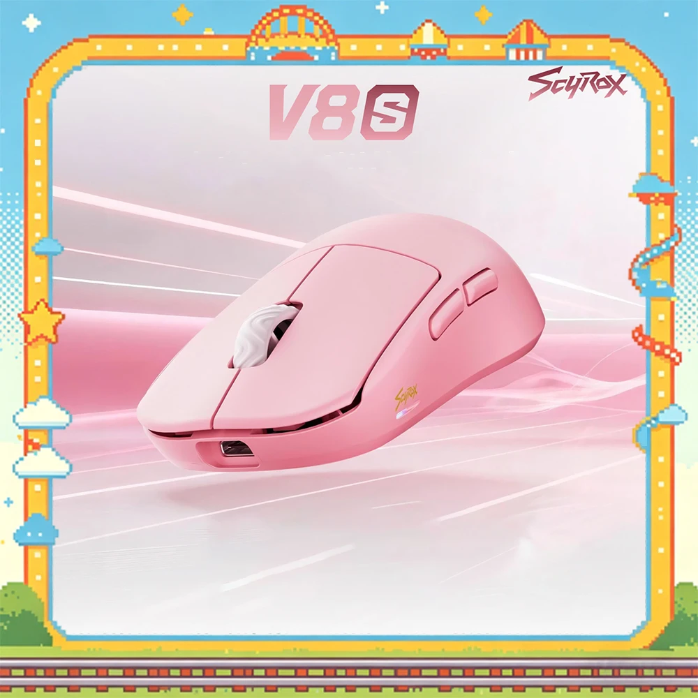 SCYROX V8/V8S Mouse Dual Mode Wireless Mouse 8000Hz Polling Rate,Paw Next 1,Nordic 54 Lightweight Gaming Mice PC Accessories