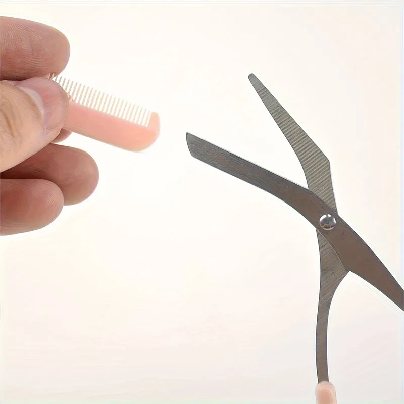 Juego de tijeras y peines para recortar cejas de acero inoxidable, herramienta de aseo de precisión para hombres y mujeres, accesorios de depilación de maquillaje