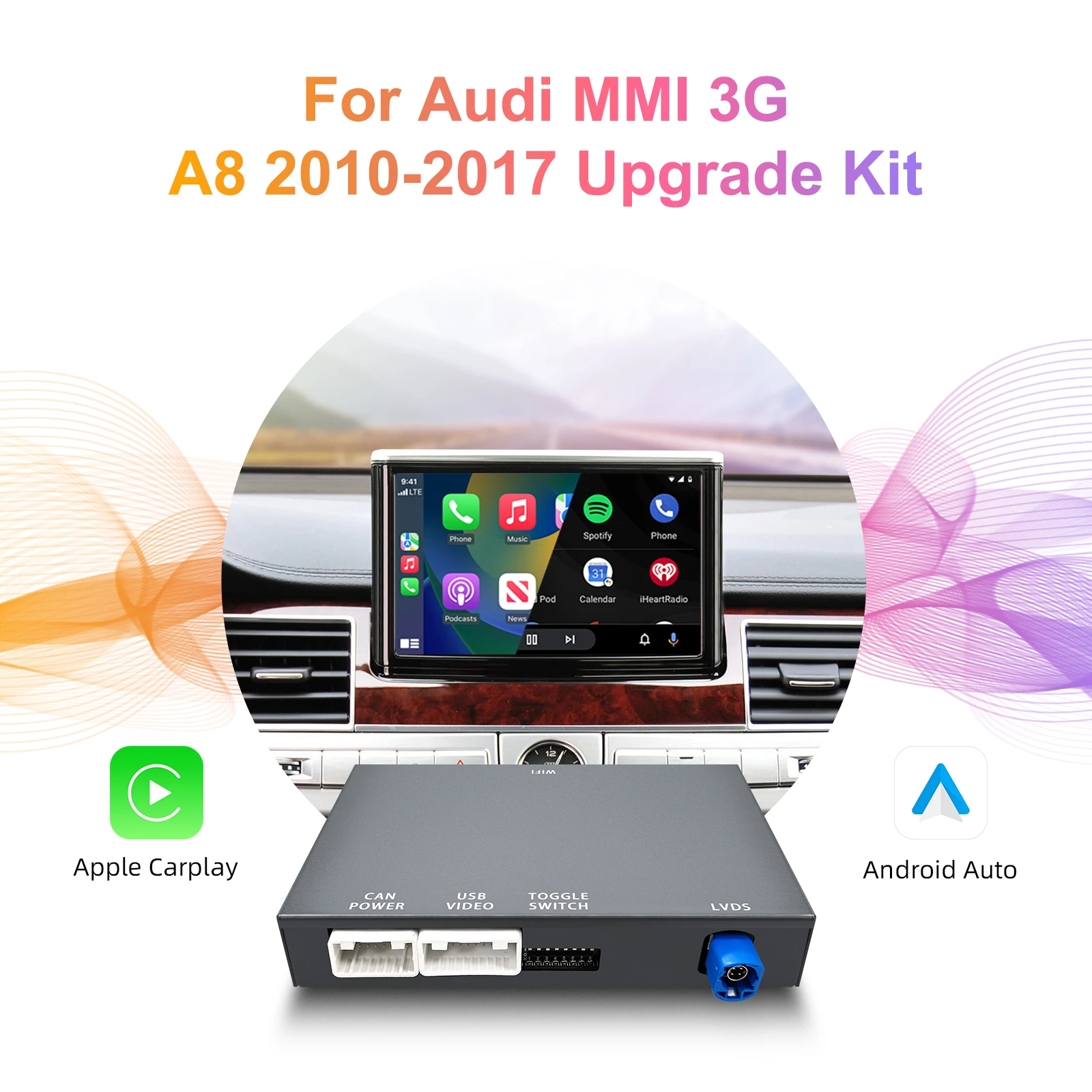 OEM Screen Upgrade Decoder Box for Audi A8 2010-2017, 6.5
